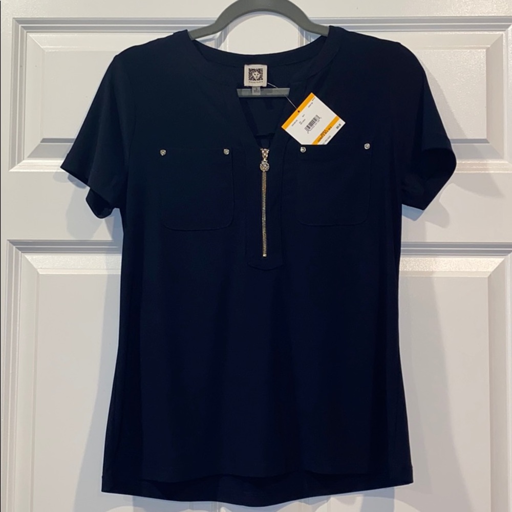 Navy Blue Anne Klein Business Top (NWT)